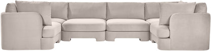 Hammond - Velvet Performance Fabric Upholstered 6 Piece U-Shaped Sectional