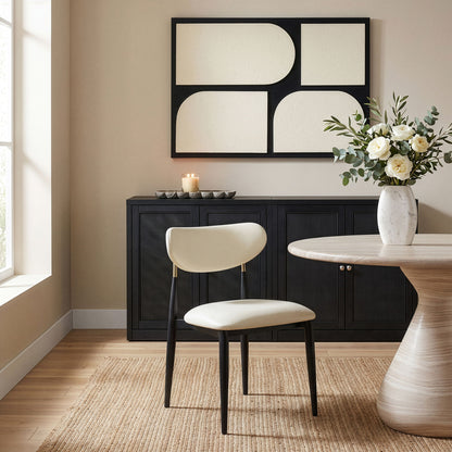 Ronda - Vegan Leather Upholstered Dining Side Chair - Black Legs