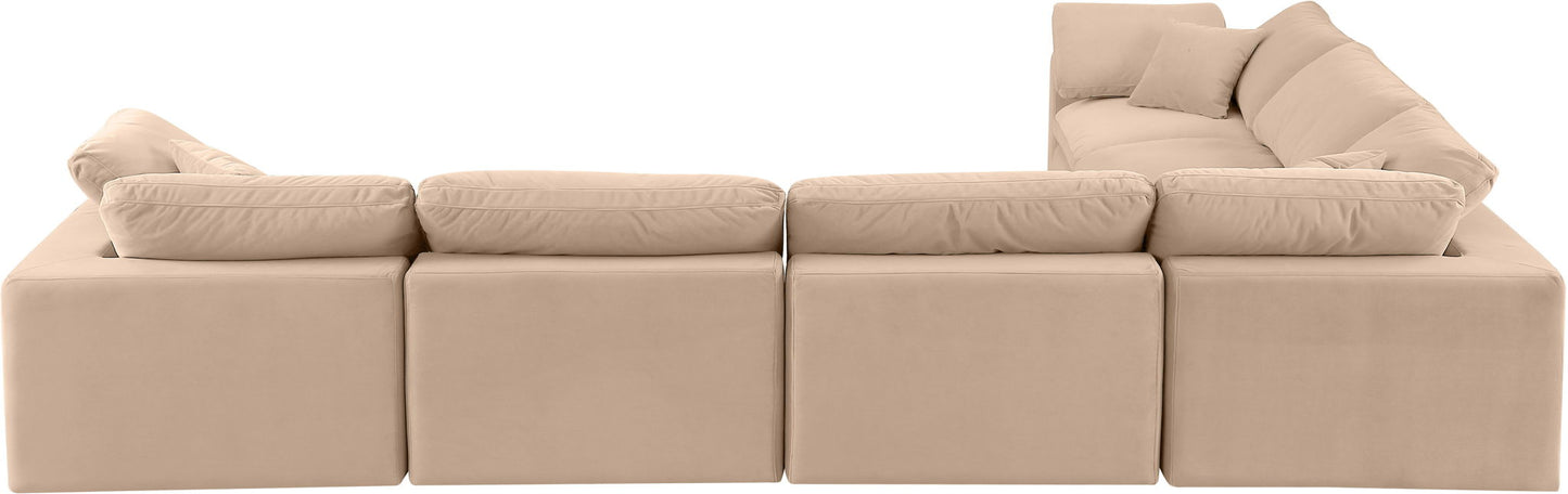 Comfy - 6 Piece Velvet Modular Corner Sectional