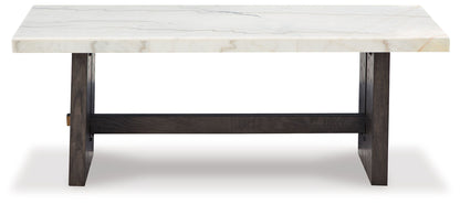 Burkhaus - White / Dark Brown - Rectangular Cocktail Table