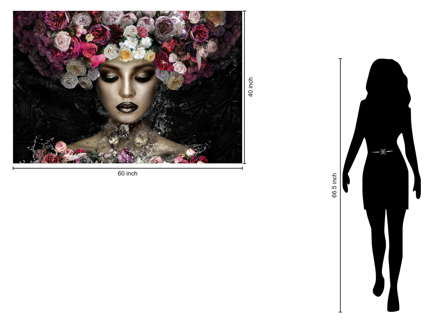 Tempered Glass With Foil - Aqua Floral - Black