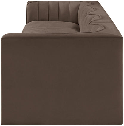 Rummi - Velvet Performance Fabric Upholstered 4 Piece Modular Sofa