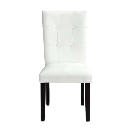 Hussein - Side Chair (Set of 2) - White Synthetic Leather & Black
