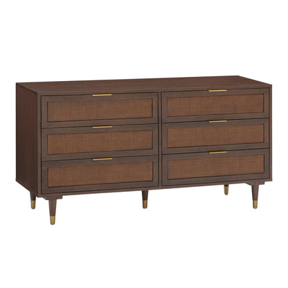 Sierra - 6-Drawer Dresser - Dark Chocolate Brown