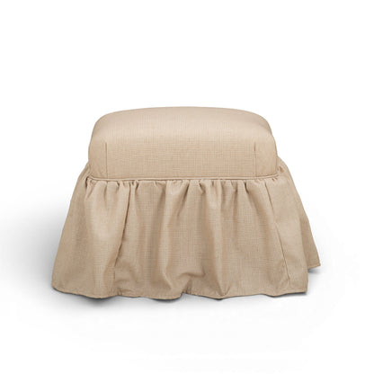 Gertrude - Performance Linen Skirted Ottoman - Yellow