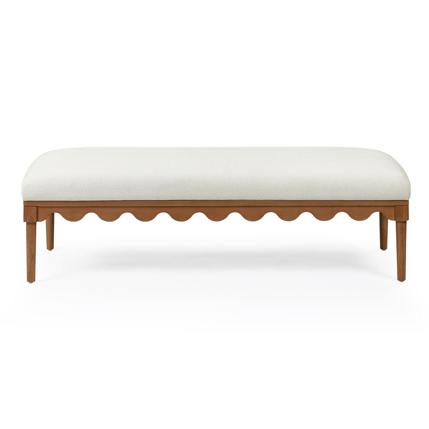Oodle - Vegan Mohair Bench, Walnut Legs