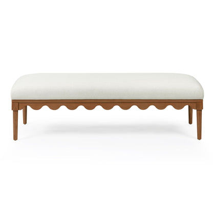 Oodle - Vegan Mohair Bench, Walnut Legs