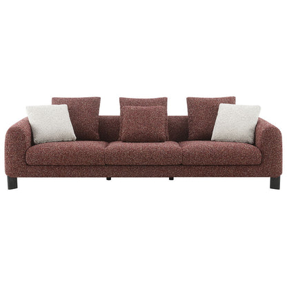 Mardi - Sofa With 6 Pillows - Maroon Tweed