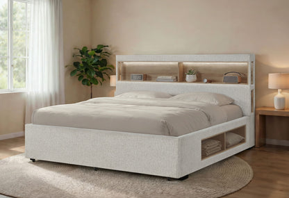 Sadie / Clara - 5 Piece Queen Bedroom Set (Bed, Dresser & Mirror, Nightstand, Chest) - Beige