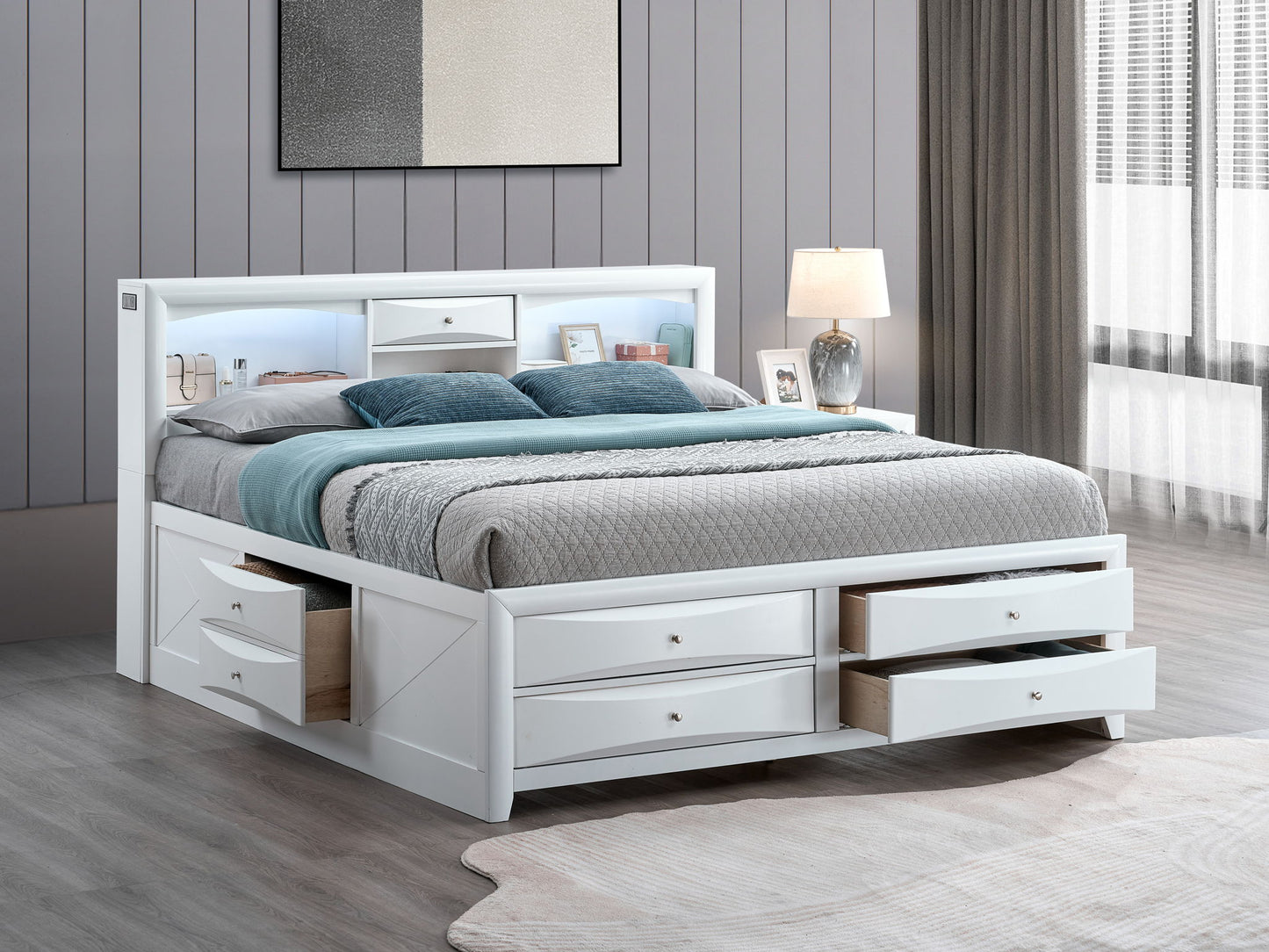 Glory Furniture - Marilla - Storage Bed With Lighting