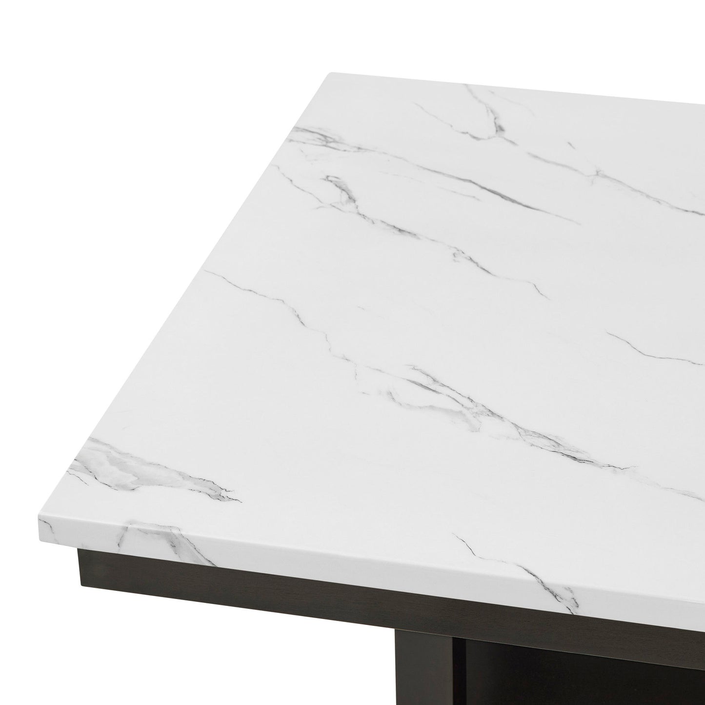 Carissa - 60" Rectangle Dining Table With Storage Shelf - Black / White