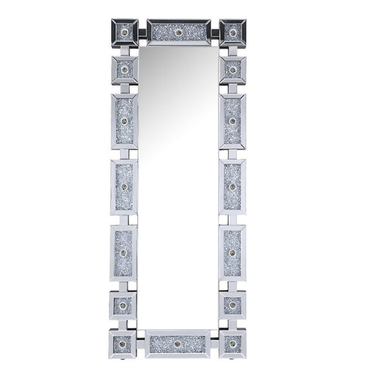 Noralie - Floor Mirror With Faux Diamonds - Mirrored