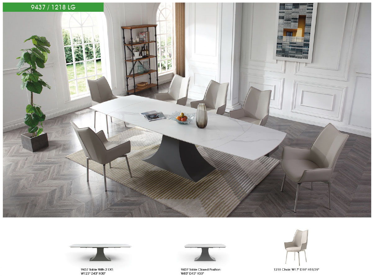 9437 - Dining Table - White / Black