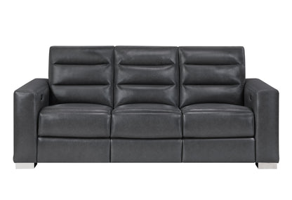 Ylime - Power Reclining Sofa With Bookcase LED - Charcoal