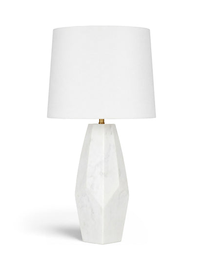 Seraphine - Genuine Marble And Linen Textured Fabric Table Lamp