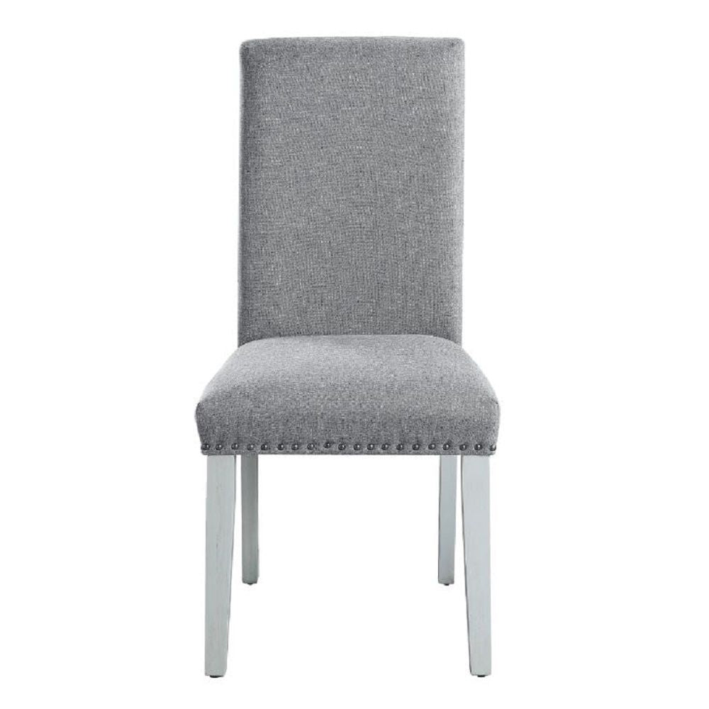Lanton - Side Chair (Set of 2) - Gray Linen & Antique White