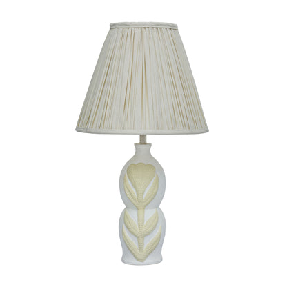 Edith - Curved Papier Mache Flower Pleated Table Lamp - Cream