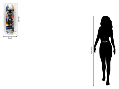 Skateboard - Graffiti Bear Blue - Blue