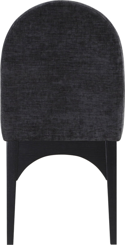 Waldorf - Chenille Dining Side Chair With Black Legs