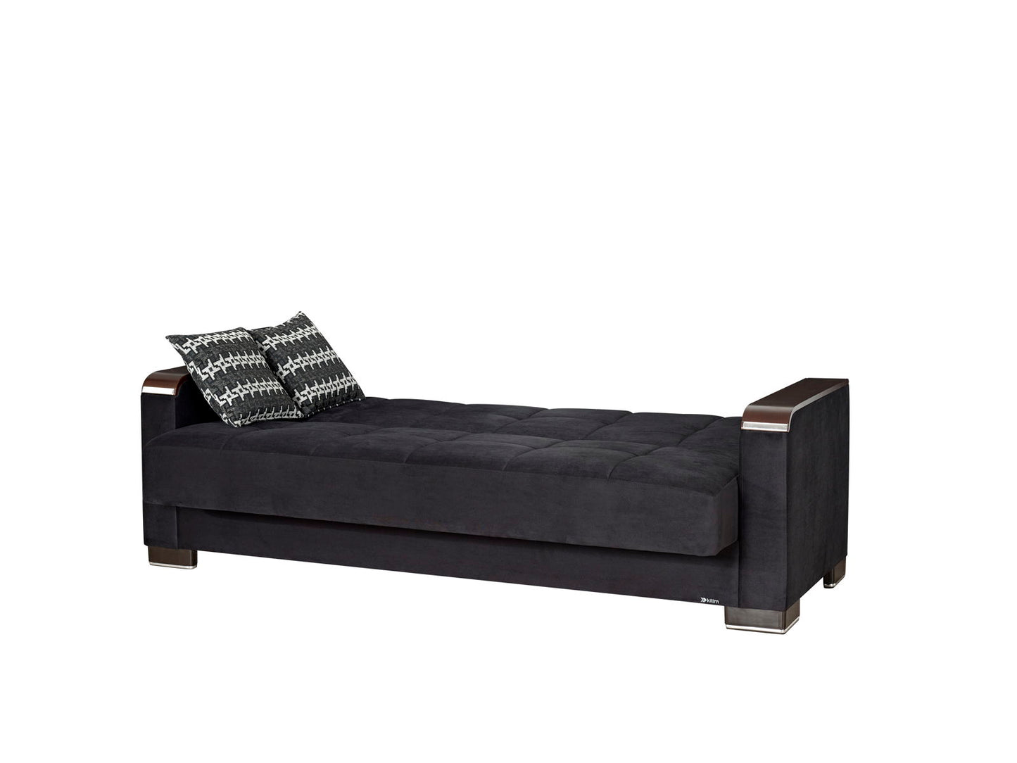 Ottomanson Armada X - Upholstered Convertible Wood Trimmed Sofabed With Storage - Microfiber