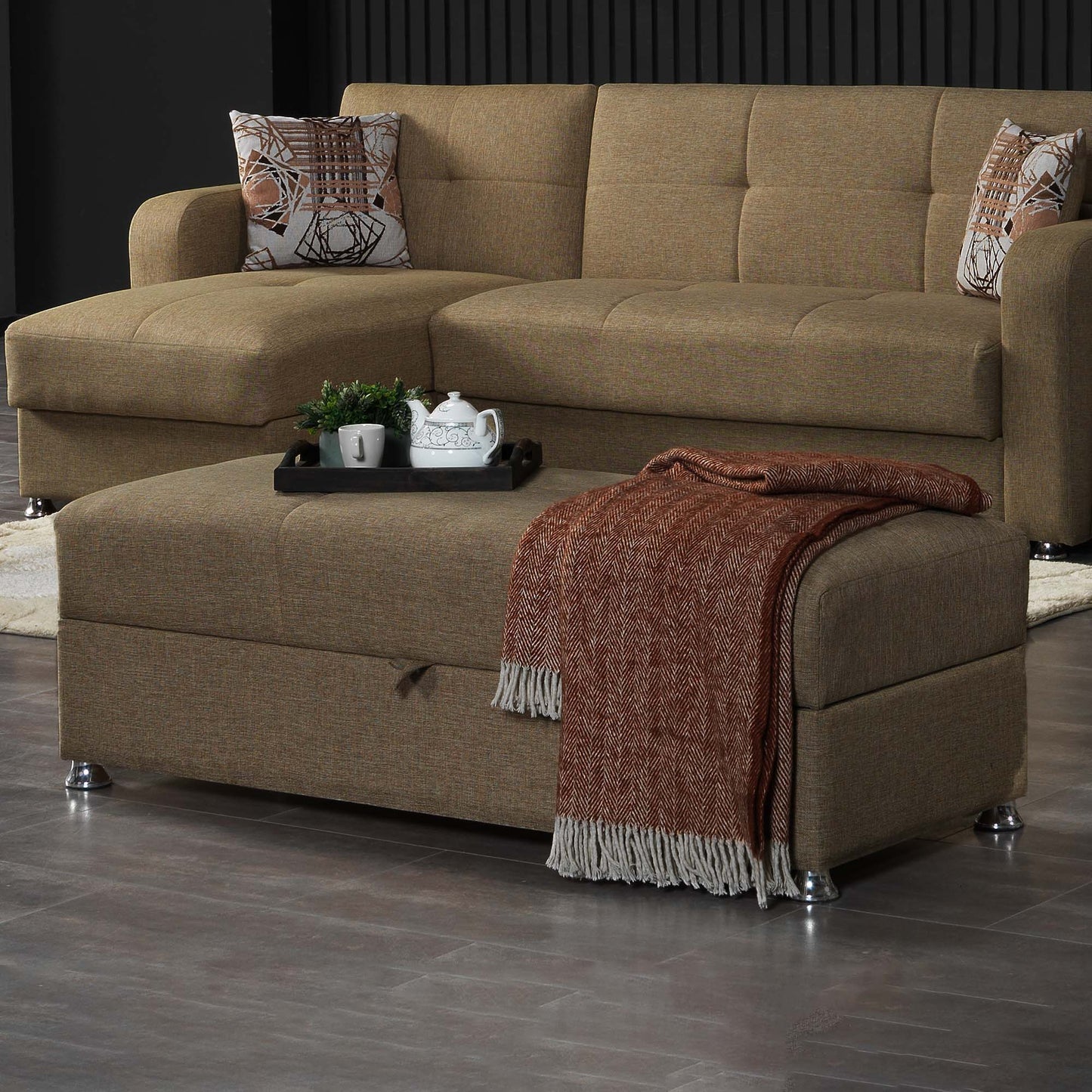 Ottomanson Harmony - Upholstered Convertible Ottoman With Storage