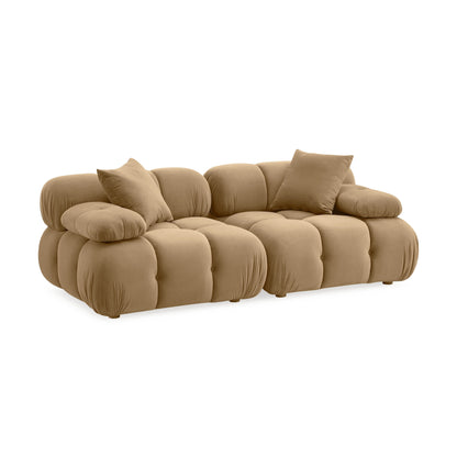 Calliope - Performance Velvet Modular Loveseat - Cafe Au Lait