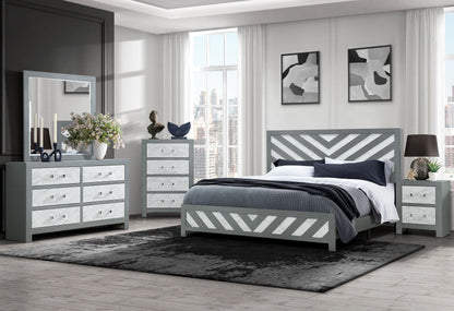 Micah - 5 Piece Full Bedroom Set - Gray