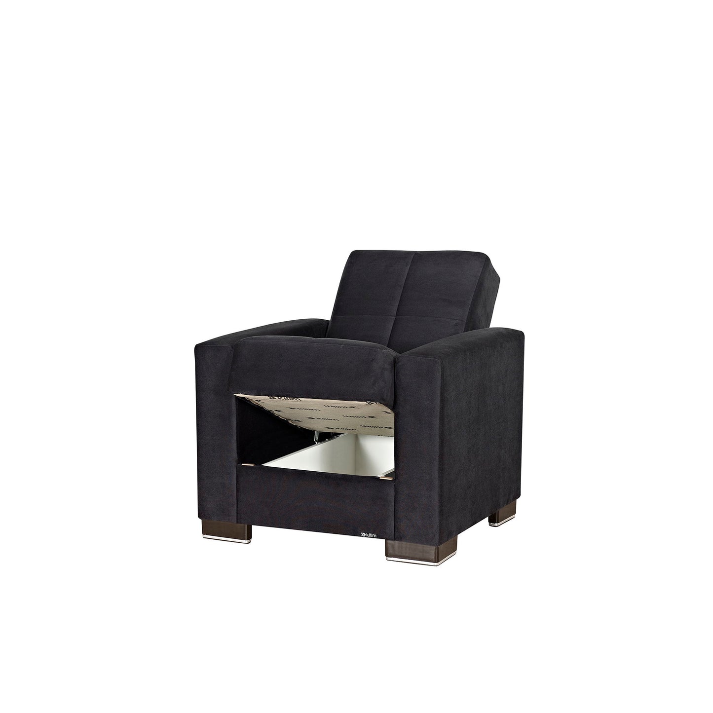 Ottomanson Armada - Upholstered Convertible Armchair With Storage - Microfiber