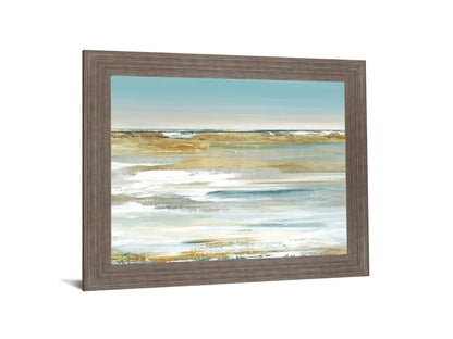 Golden Dusk - 28" x 34" Framed Wall Art - Light Blue