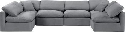 Indulge - Velvet 6 Piece Modular U-Shaped Sectional