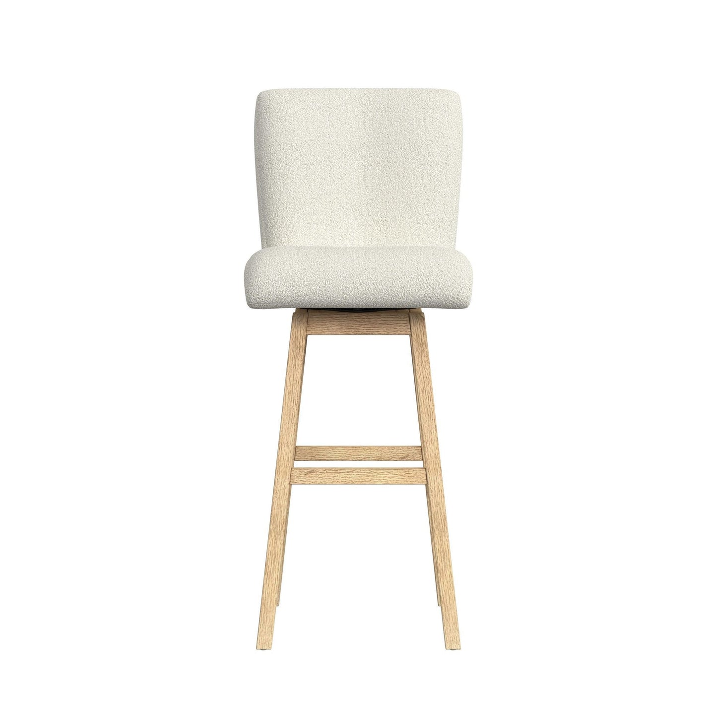 Cambrie - Upholstered Swivel Bar Stool With Boucle (Set of 2) - Beige / Natural