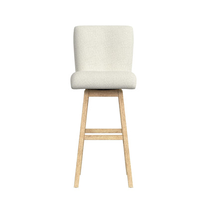Cambrie - Upholstered Swivel Bar Stool With Boucle (Set of 2) - Beige / Natural