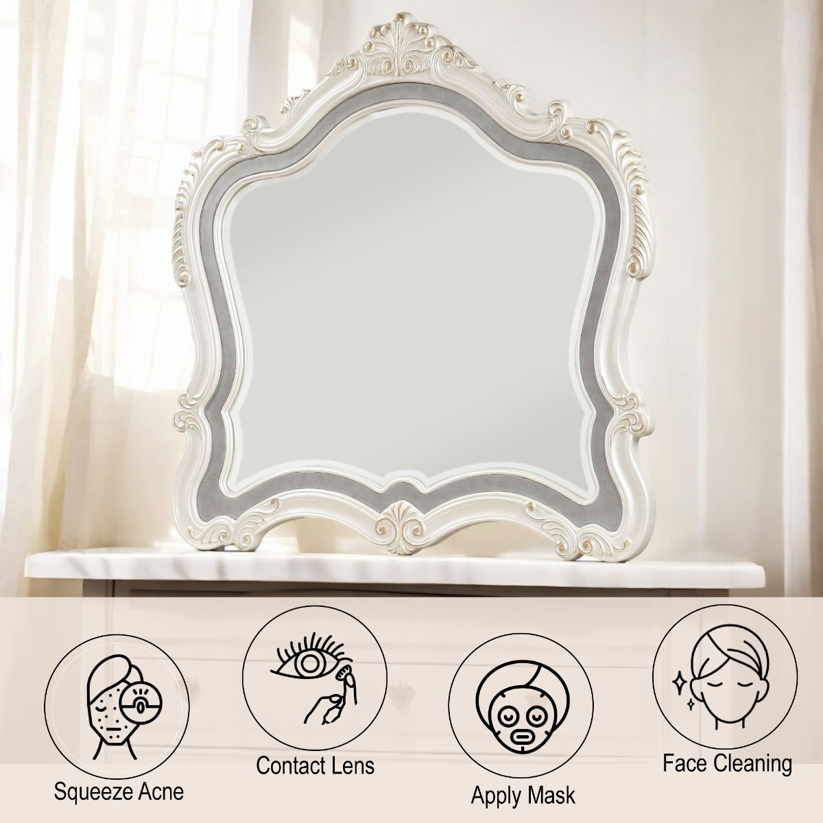Chantelle - Mirror - Pearl White Finish