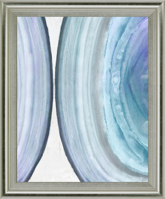 Glacial Veil - 28" x 34" Framed Wall Art - Light Blue
