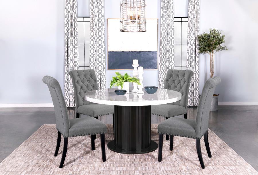 Sherry - Round Marble Top Dining Table Set