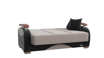 Ottomanson Yafah - Upholstered Convertible Loveseat With Storage - Gray