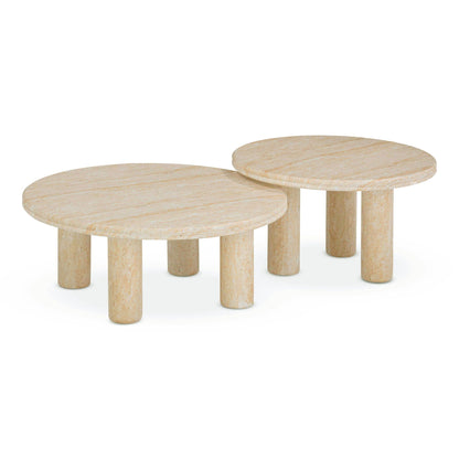 Amora - Indoor / Outdoor Nesting Accent Tables (Set of 2) - Travertine