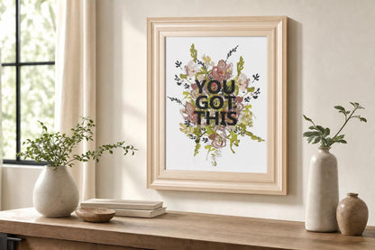 22x26 Empower Flowers I By Jennifer Goldberger - Beige