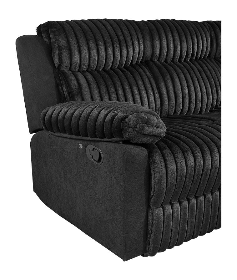 Glory Furniture - Plush - Reclining Sofa With Table And LED Belt
