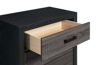 Lisbon - 5 Piece Full Bedroom Set (Bookcase Full Bed) - Black / Gray