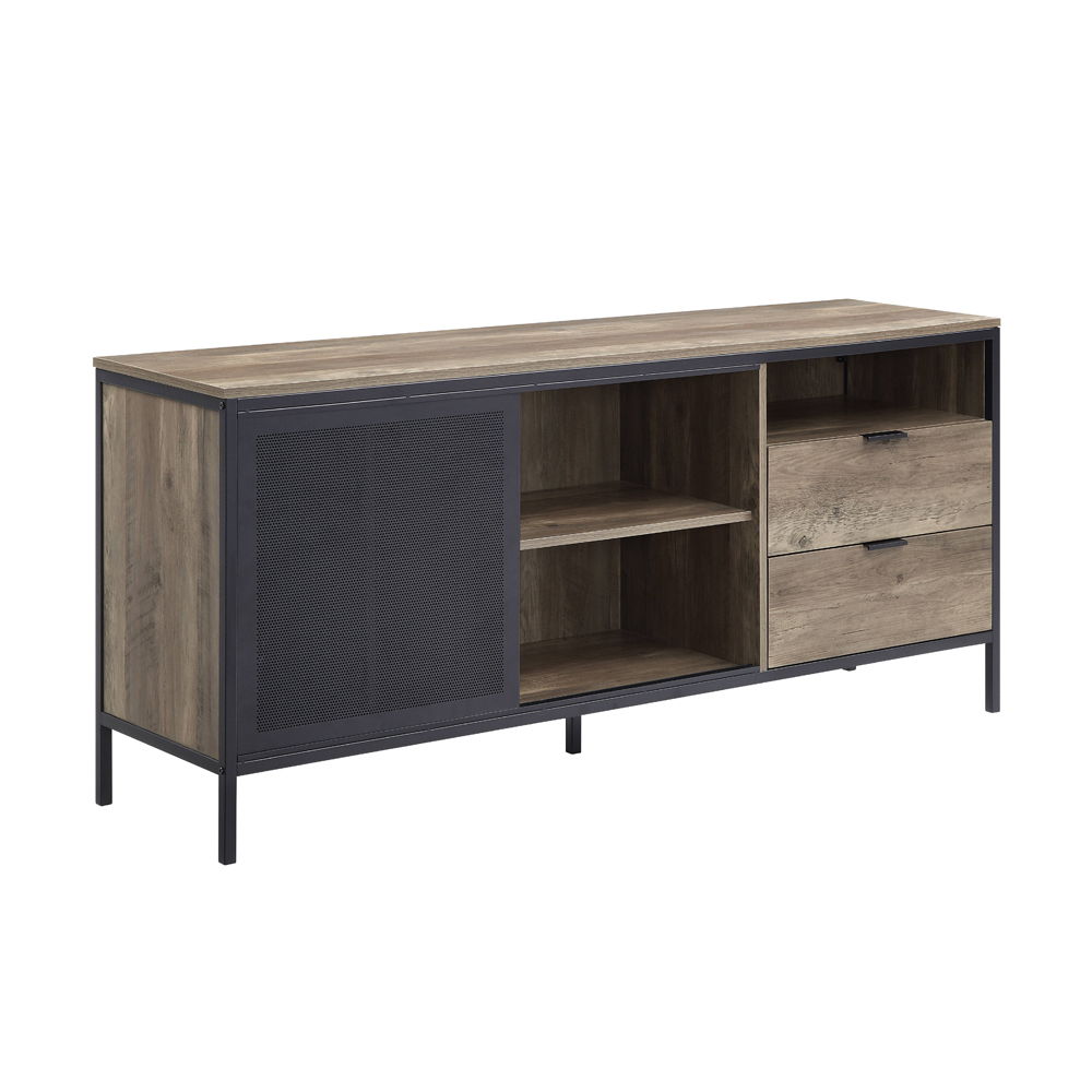 Nantan - 28" TV Stand - Rustic Oak & Black