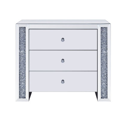 Noralie - 32" Console Cabinet - Mirrored & Faux Diamonds