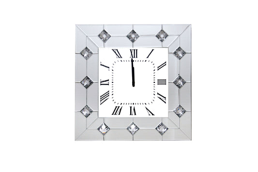 Hessa - Wall Clock - Mirrored & Faux Rhinestones