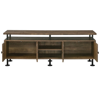 Ensata II - TV Stand - Rustic Oak & Black