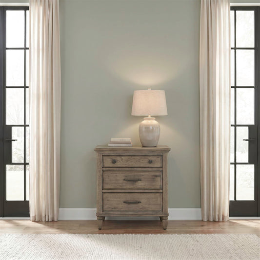 Hickory Grove - Nightstand With Charging Station - Heirloom Brown