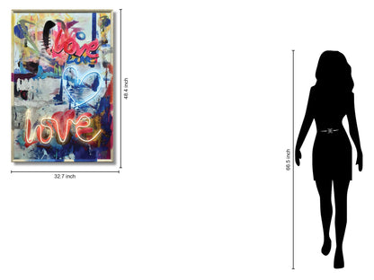 Radiant Heart Graffiti - 33" x 48" Framed Wall Art