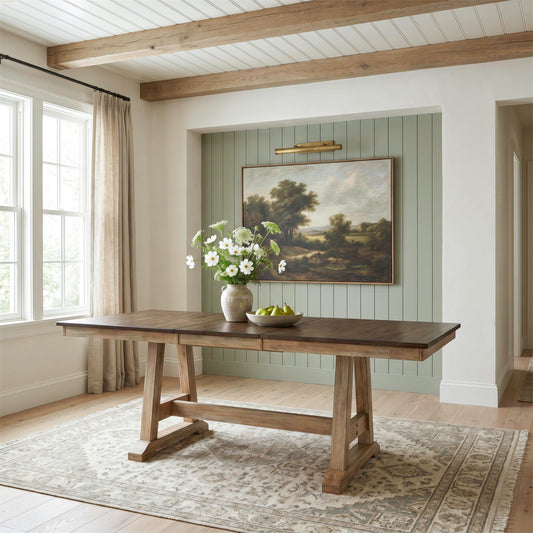 Lindsey Farm - Trestle Table - Natural & Brown