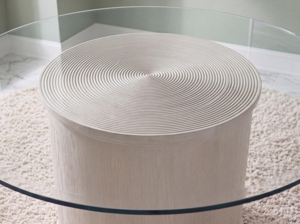 Maren - Complete Round Glass Top Dining Table