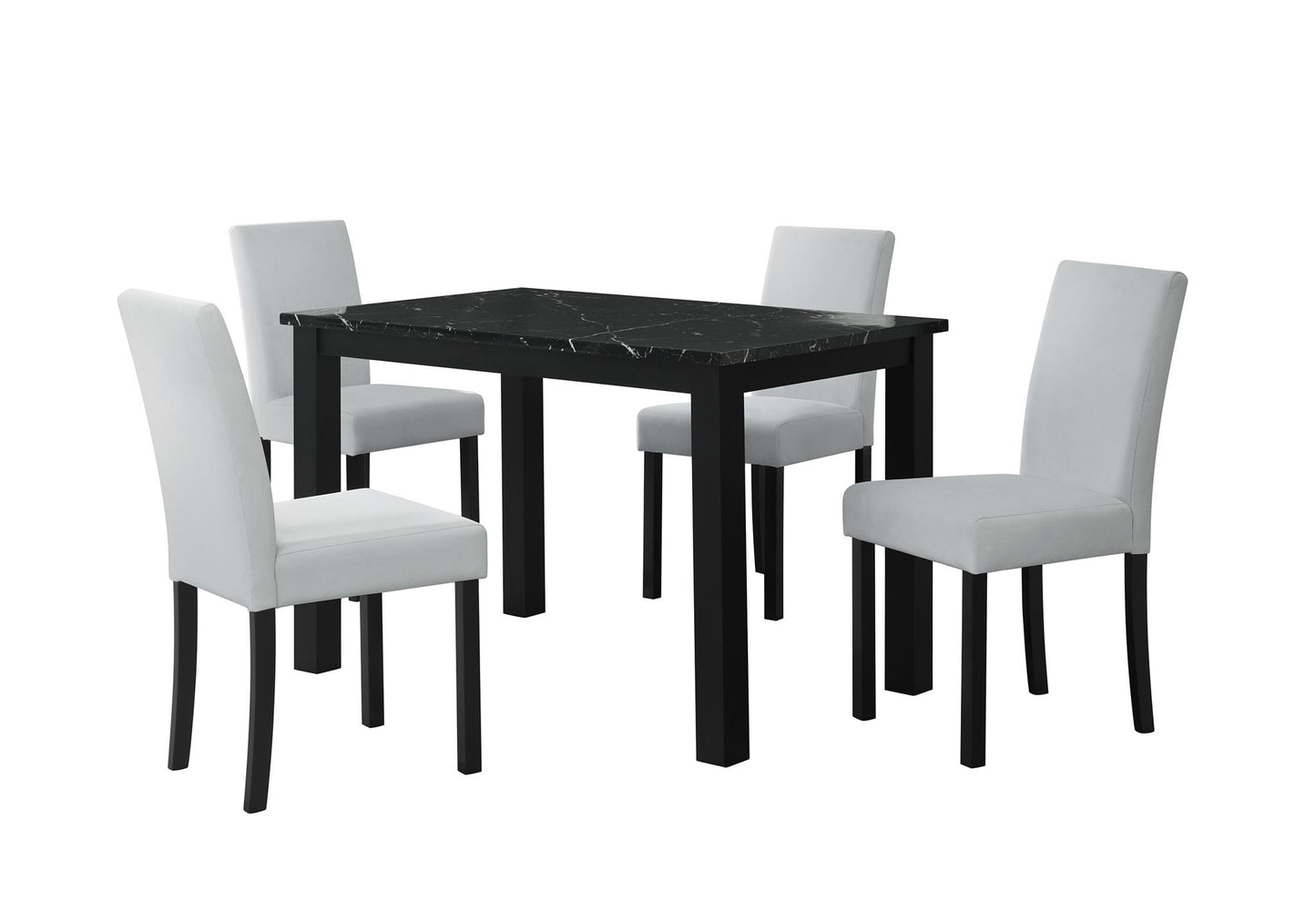 D8032 - 2 Piece Dining Room Set (Dining Table And Dining Chair) - Black / Gray / White