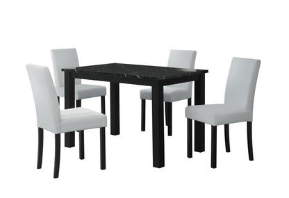 D8032 - 2 Piece Dining Room Set (Dining Table And Dining Chair) - Black / Gray / White